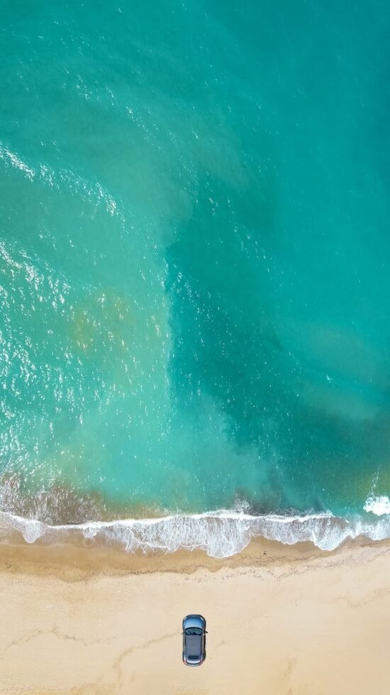 Turquoise sea near Chania, Crete, seen from above